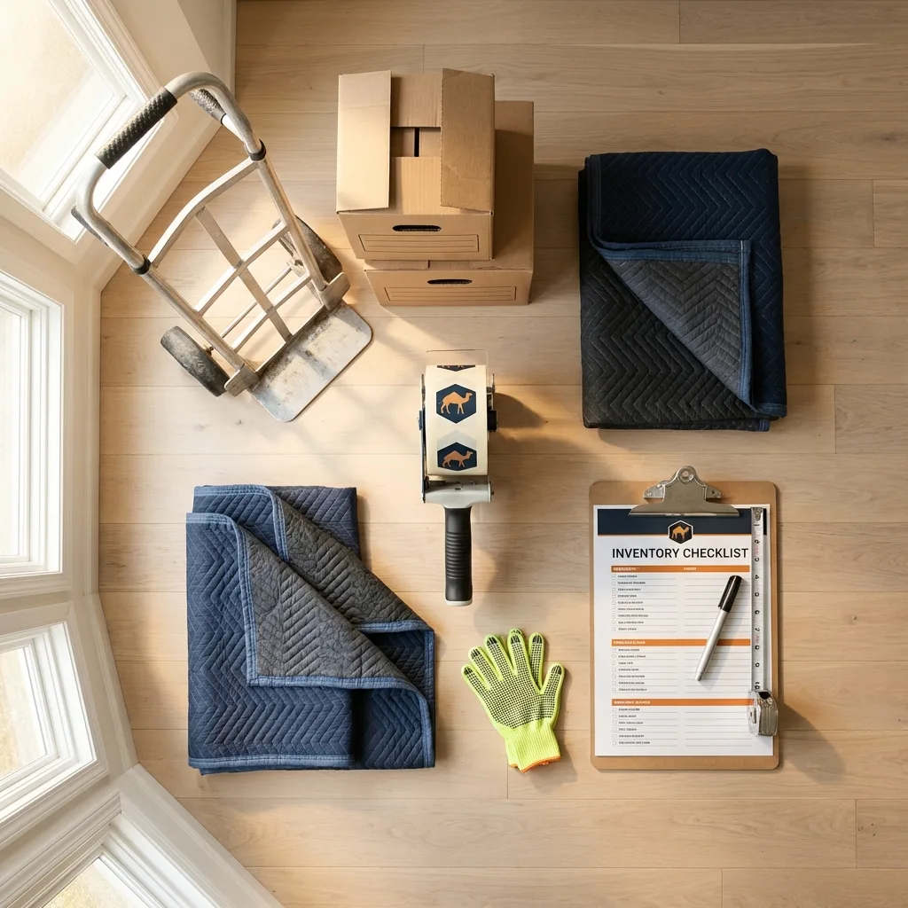 Professional moving supplies and packing materials layout for Milledgeville residential relocations